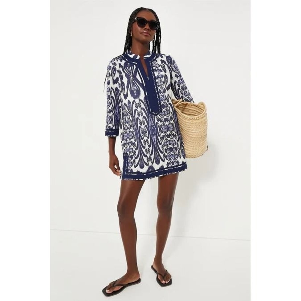 Ro's Garden Tokyo Short Kurta‎ Kyoto Blue Ikat Print Tunic